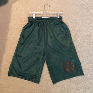 Green athletic shorts